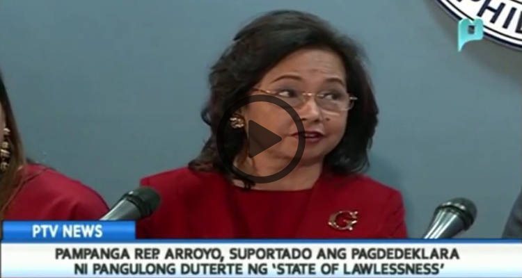 Pampanga Rep. Arroyo fully support Pres. Duterte in the declaration of state of lawlessness